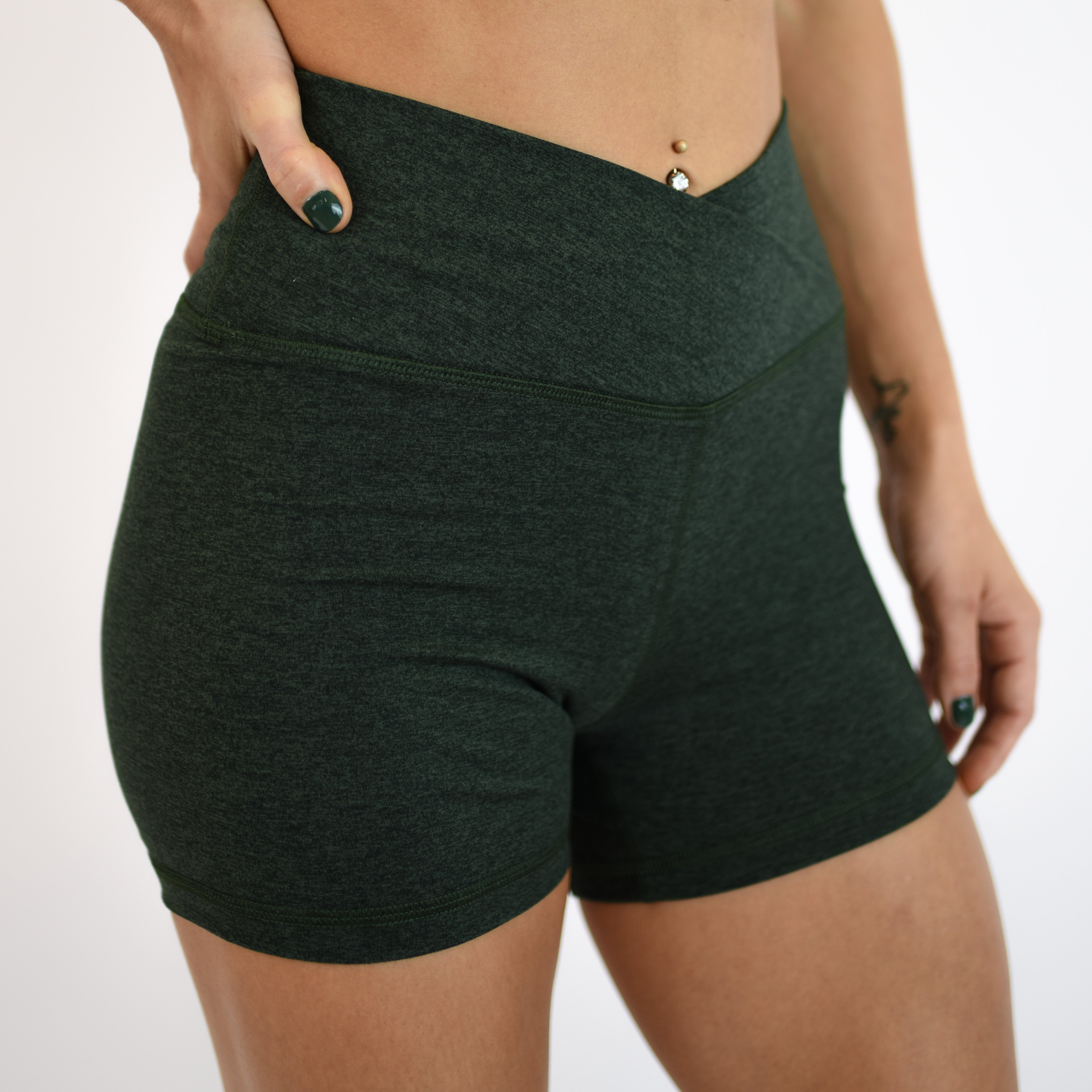 Heather Black Forest High Rise Spandex Shorts