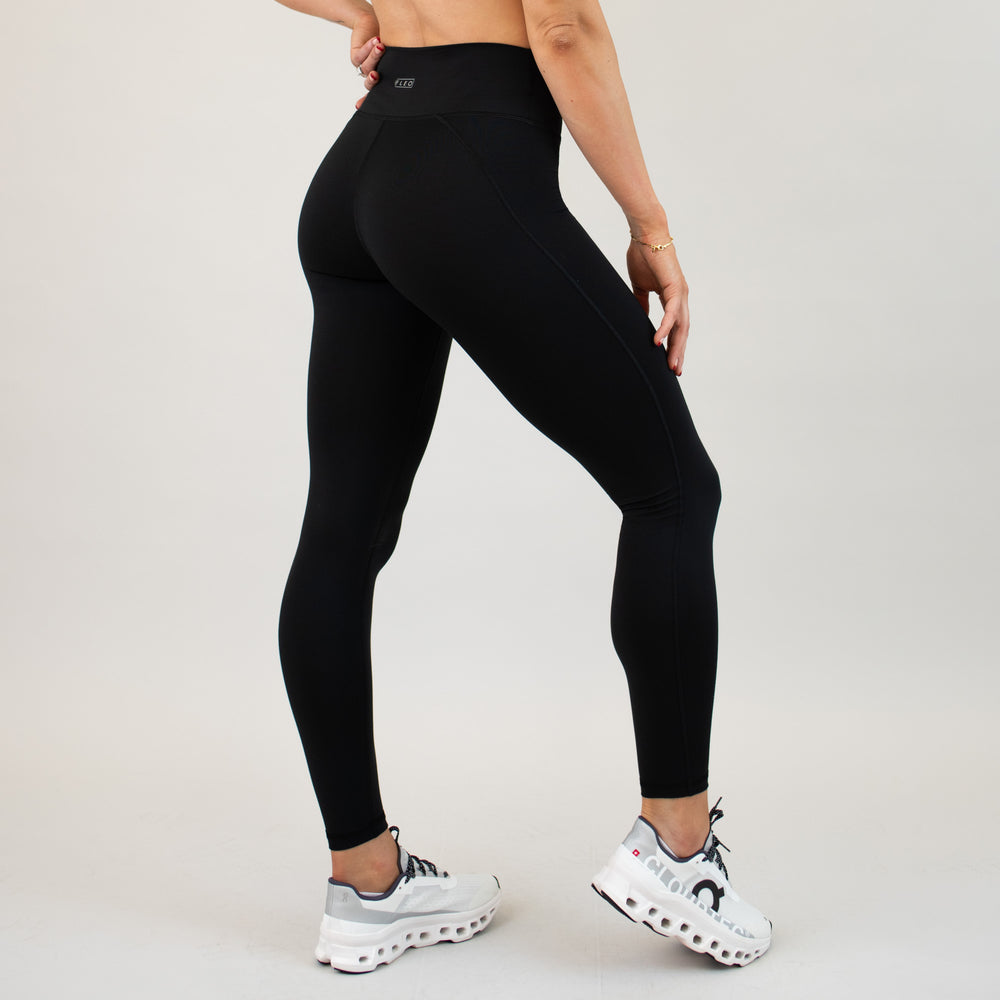 Black No Front Seam Leggings 7/8 25" - Charge