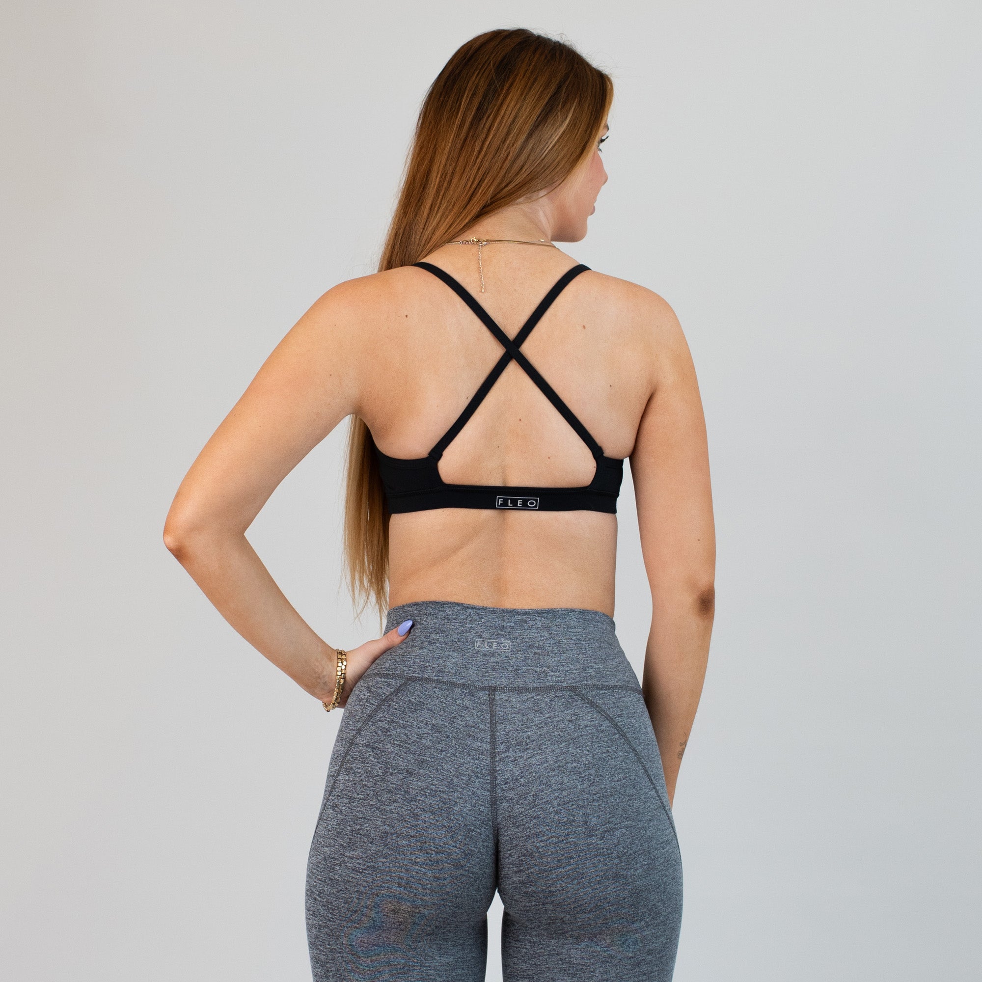 X Back Sports Bra - Black - Chloe