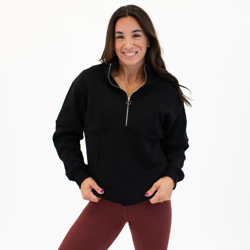 Black Fleece Half Zip Full Length | Recharge