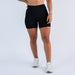 Black Ribbed Contoured High Rise Spandex Short - 5" - Go Go