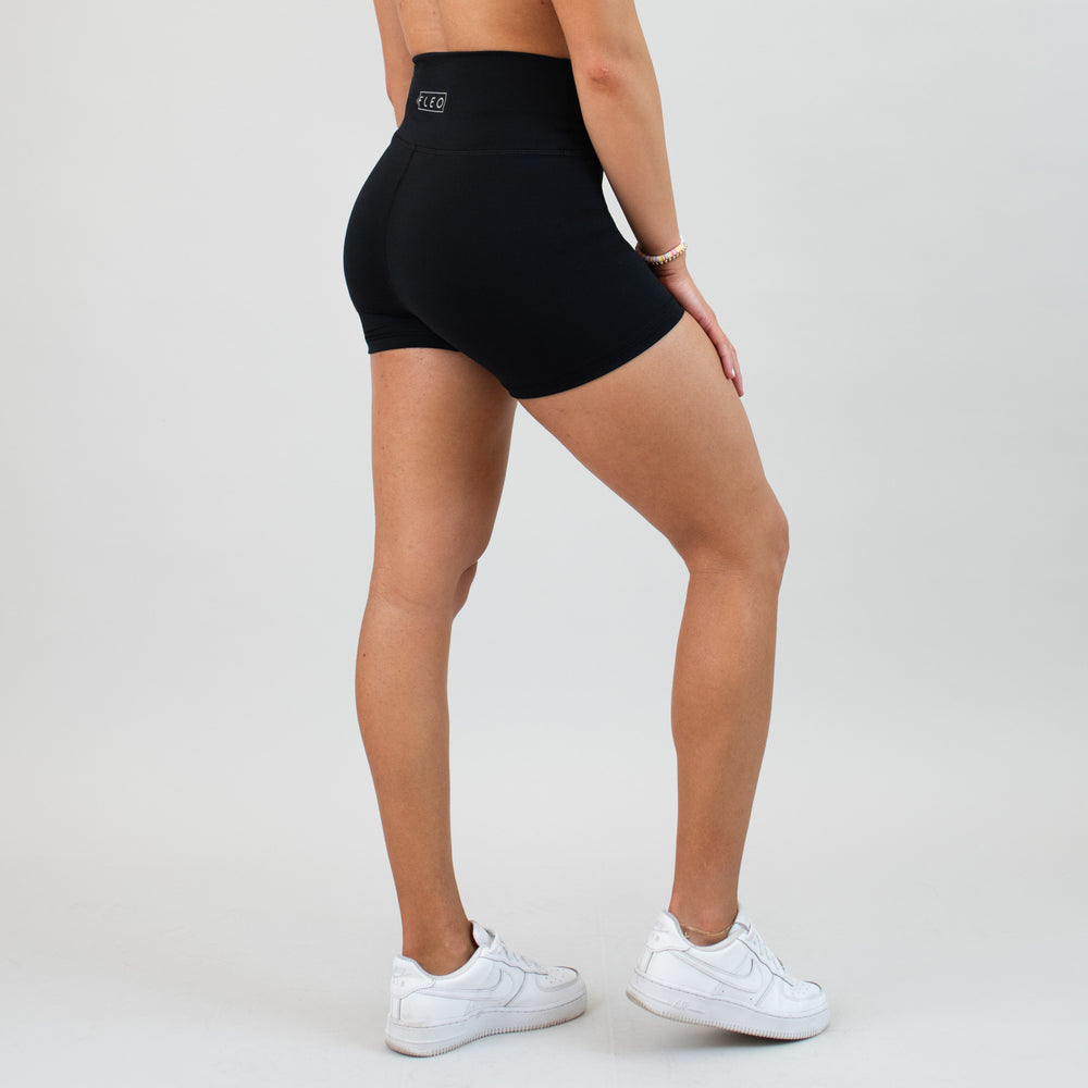 Black V Waistband Workout Shorts