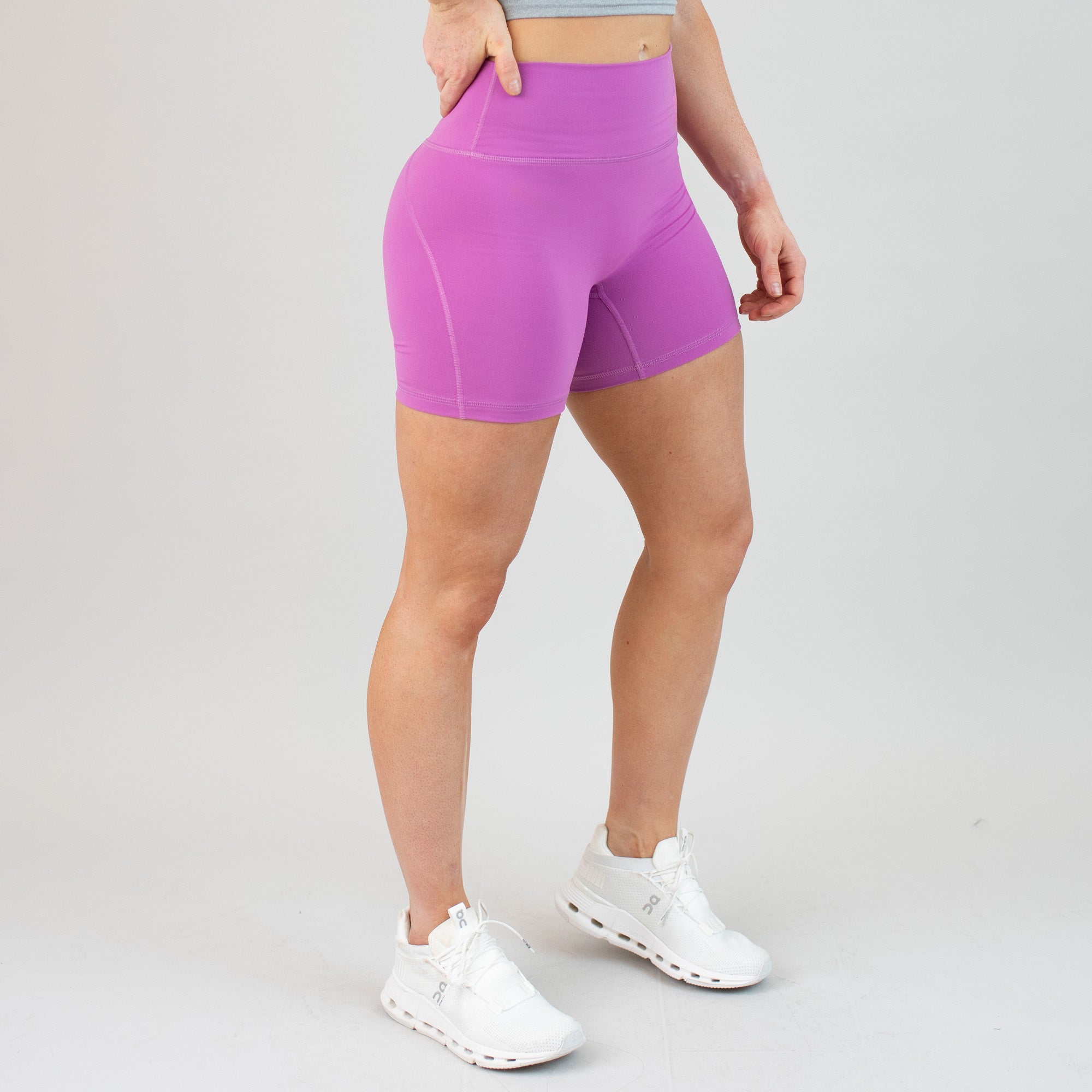 Bodacious Pink No Front Seam High Rise Spandex Shorts