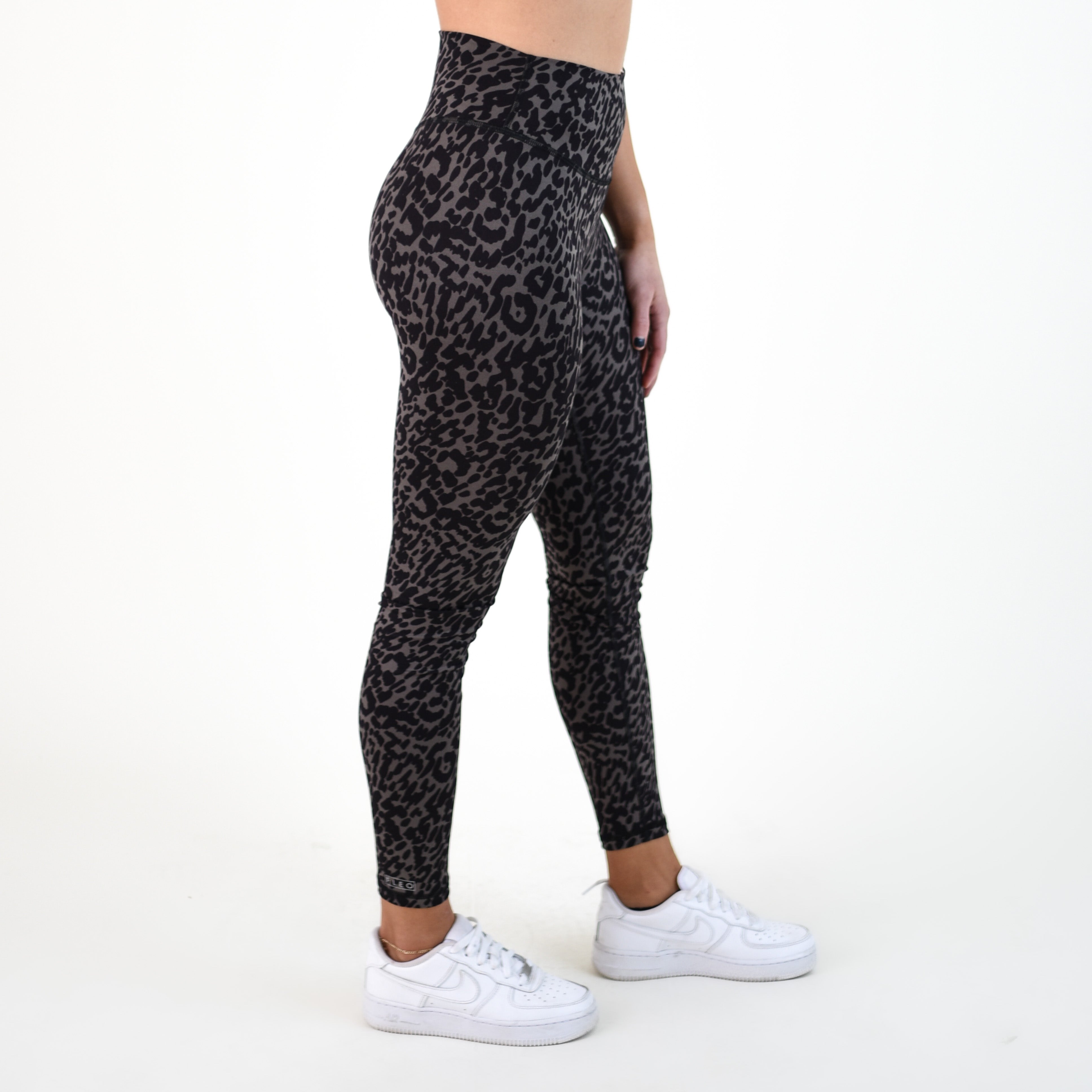 Leopard Chive Contoured Workout Legging - Go Go - Curved High Rise