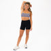 X Back Sports Bra - Chloe in Black & White Check