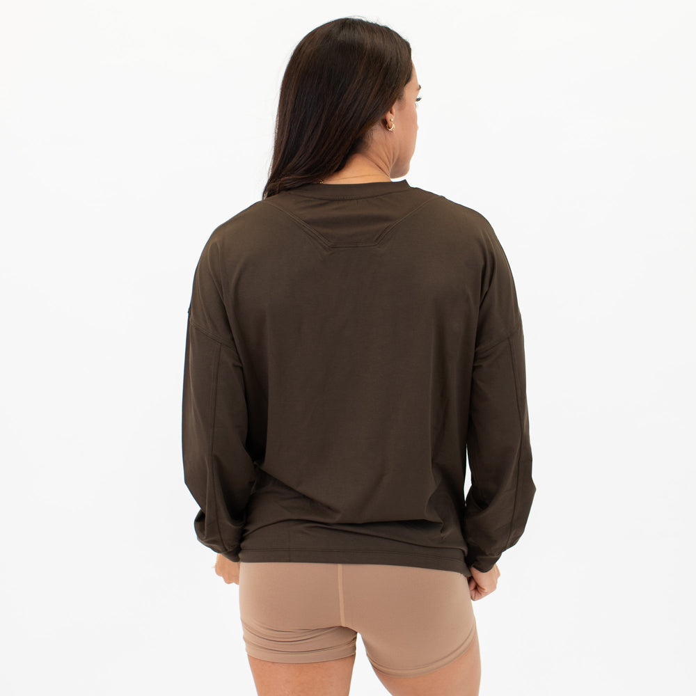 Affinity Oversized Long Sleeve T - Chocolate