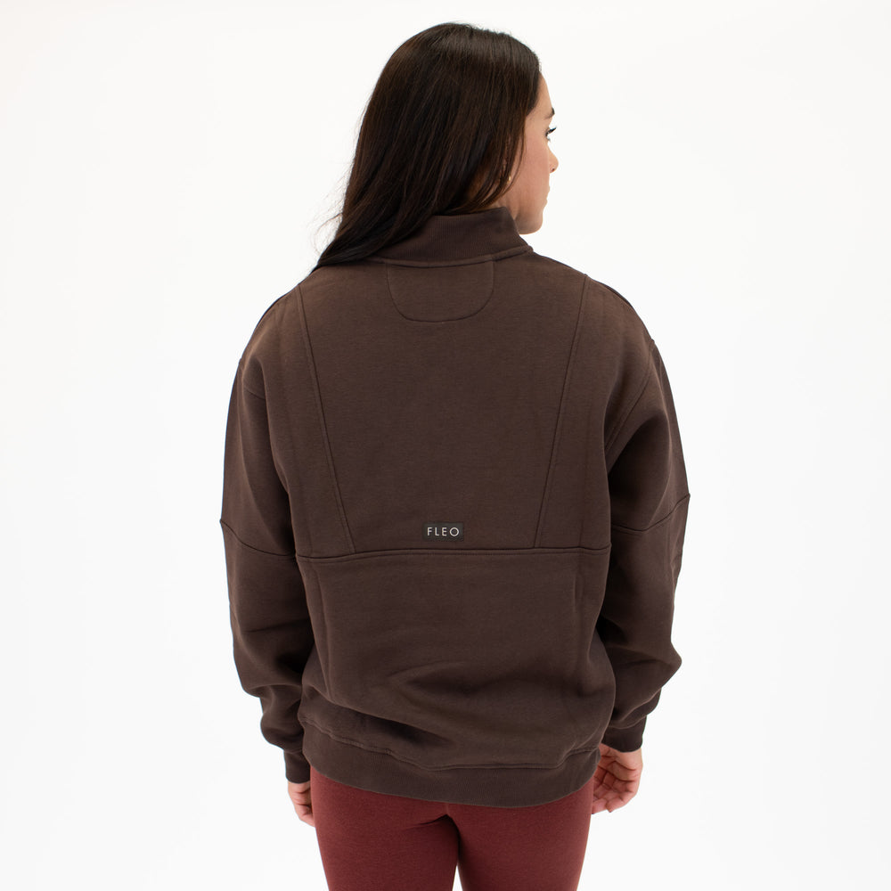 Chocolate Fleece Half Zip Full Length | Recharge