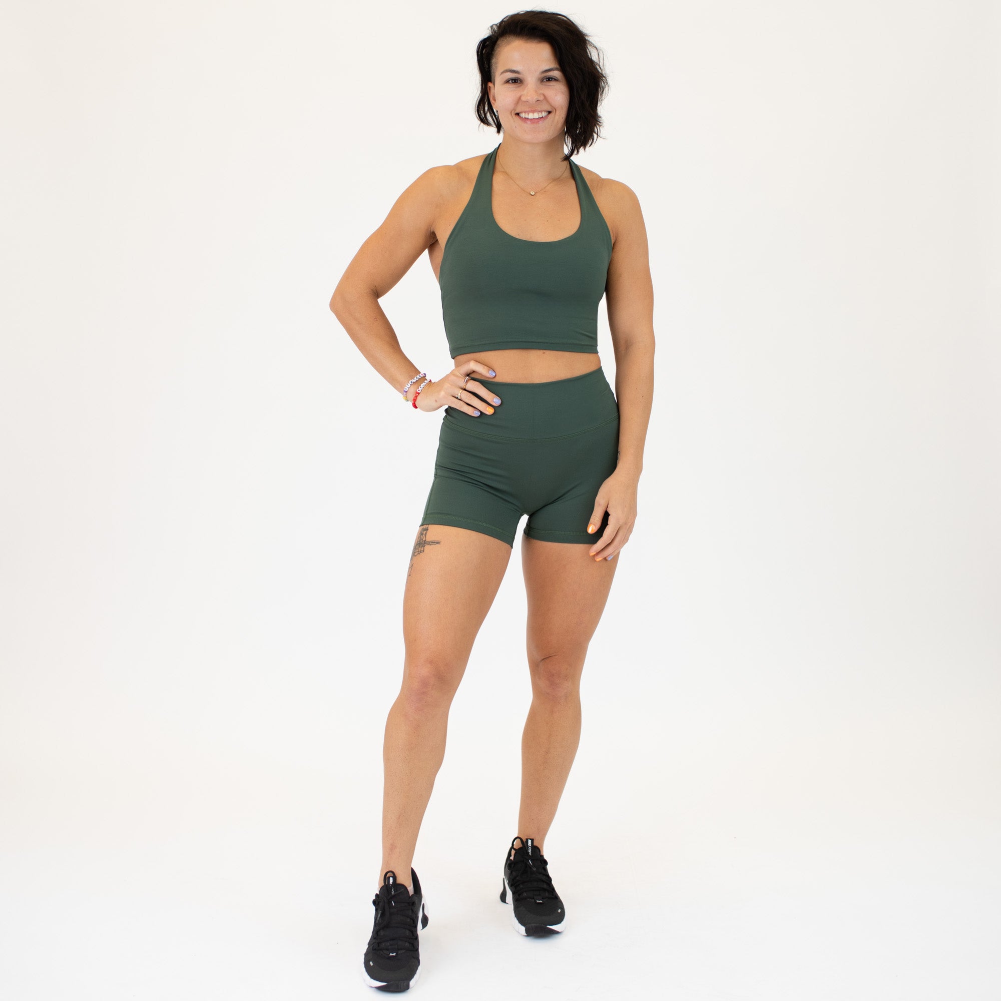 Cilantro No Front Seam High Rise Spandex Shorts