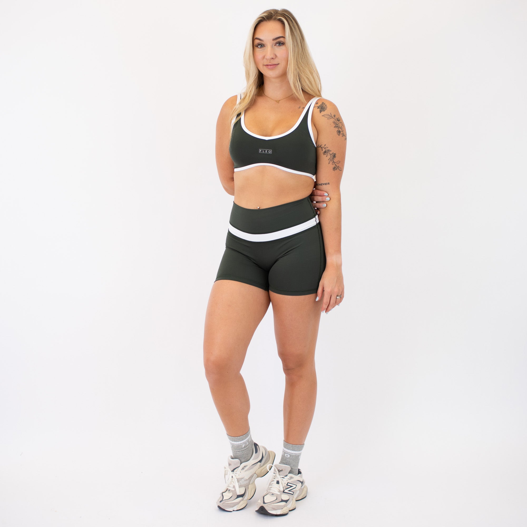 Deep Forest & White Jett Bralette - Light Support