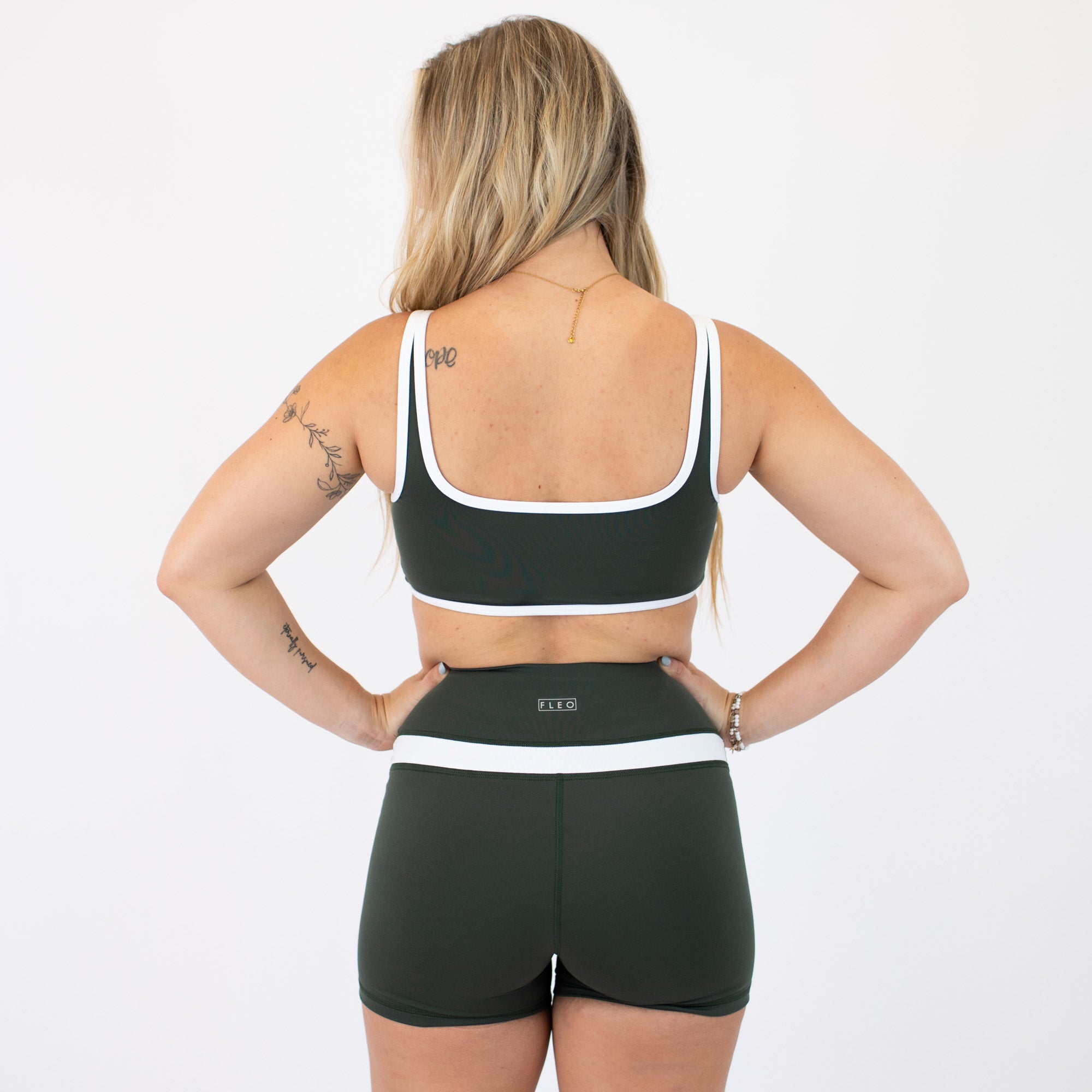 Deep Forest & White Jett Bralette - Light Support