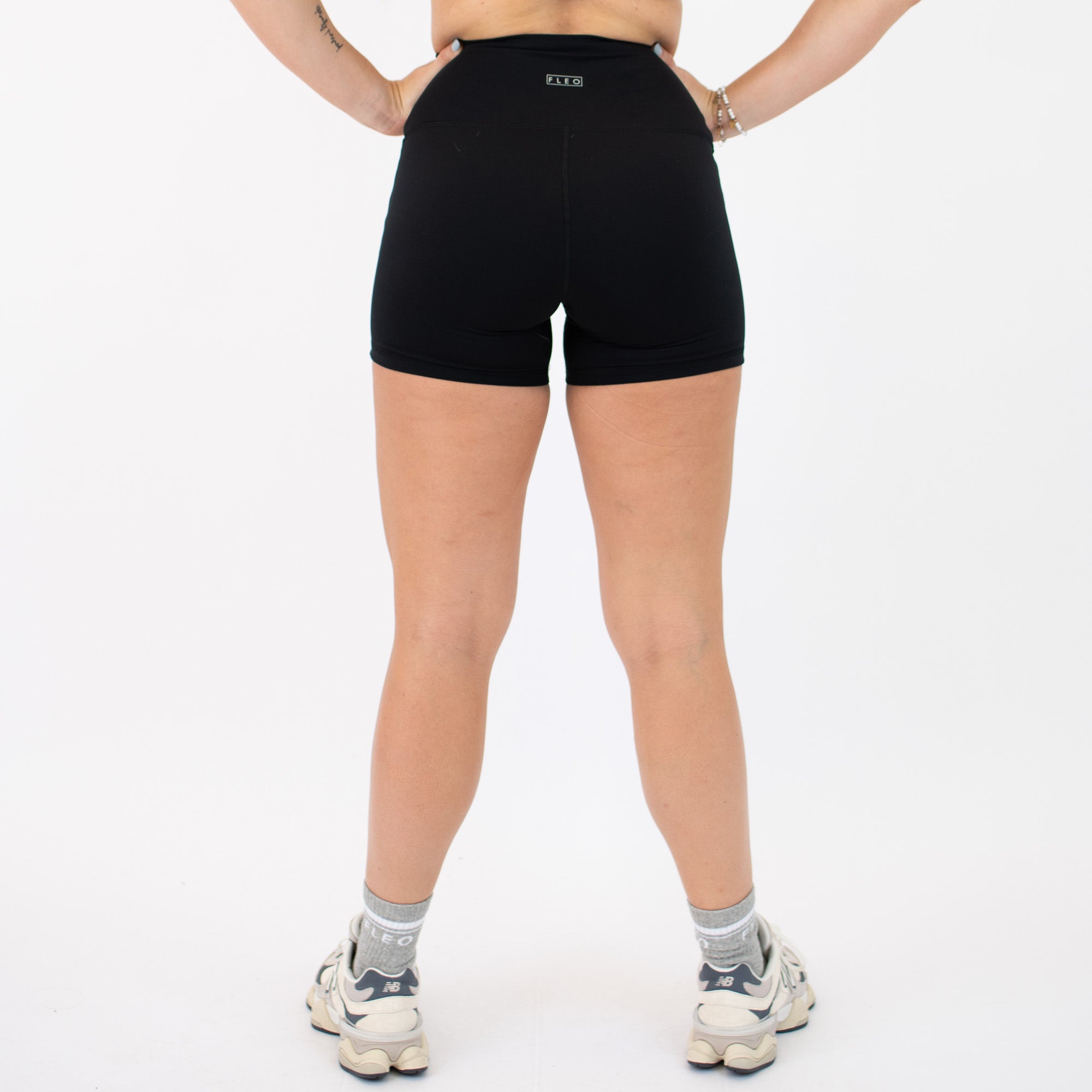 Black/White High Rise Spandex Shorts