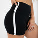 Black/White High Rise Spandex Shorts