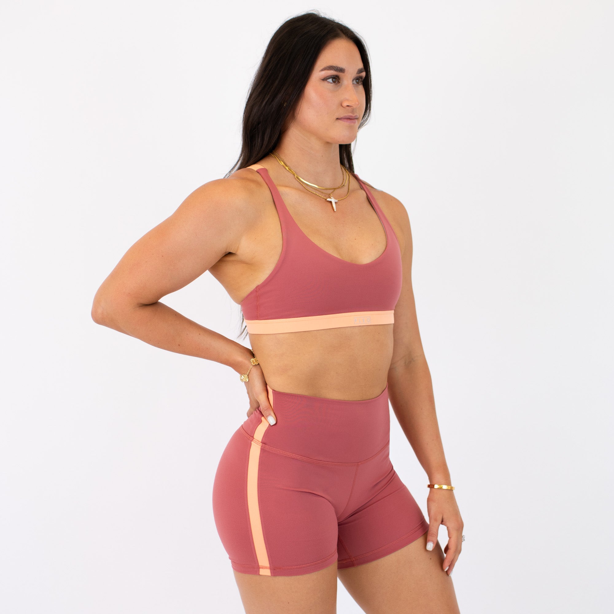 Lexi Sports Bra - Sienna & Orange Cream