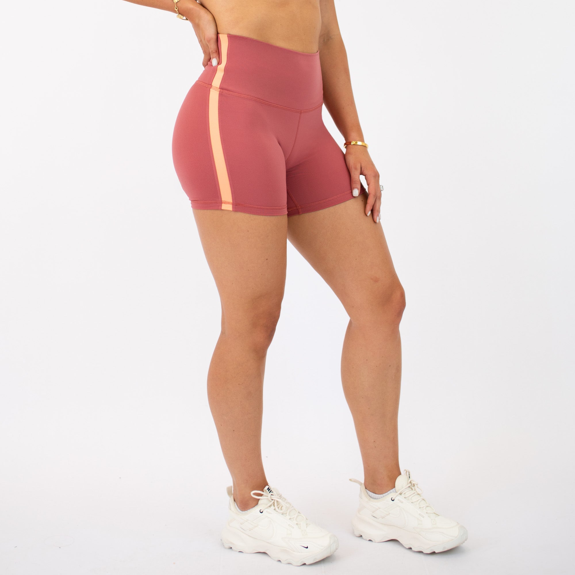 Sienna/Orange Cream High Rise Spandex Shorts