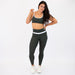Deep Forest & White Drew Halter Bra - Light Support