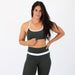Deep Forest & White Drew Halter Bra - Light Support