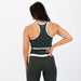 Deep Forest & White Cream Curve Crop Tank - Fitted
