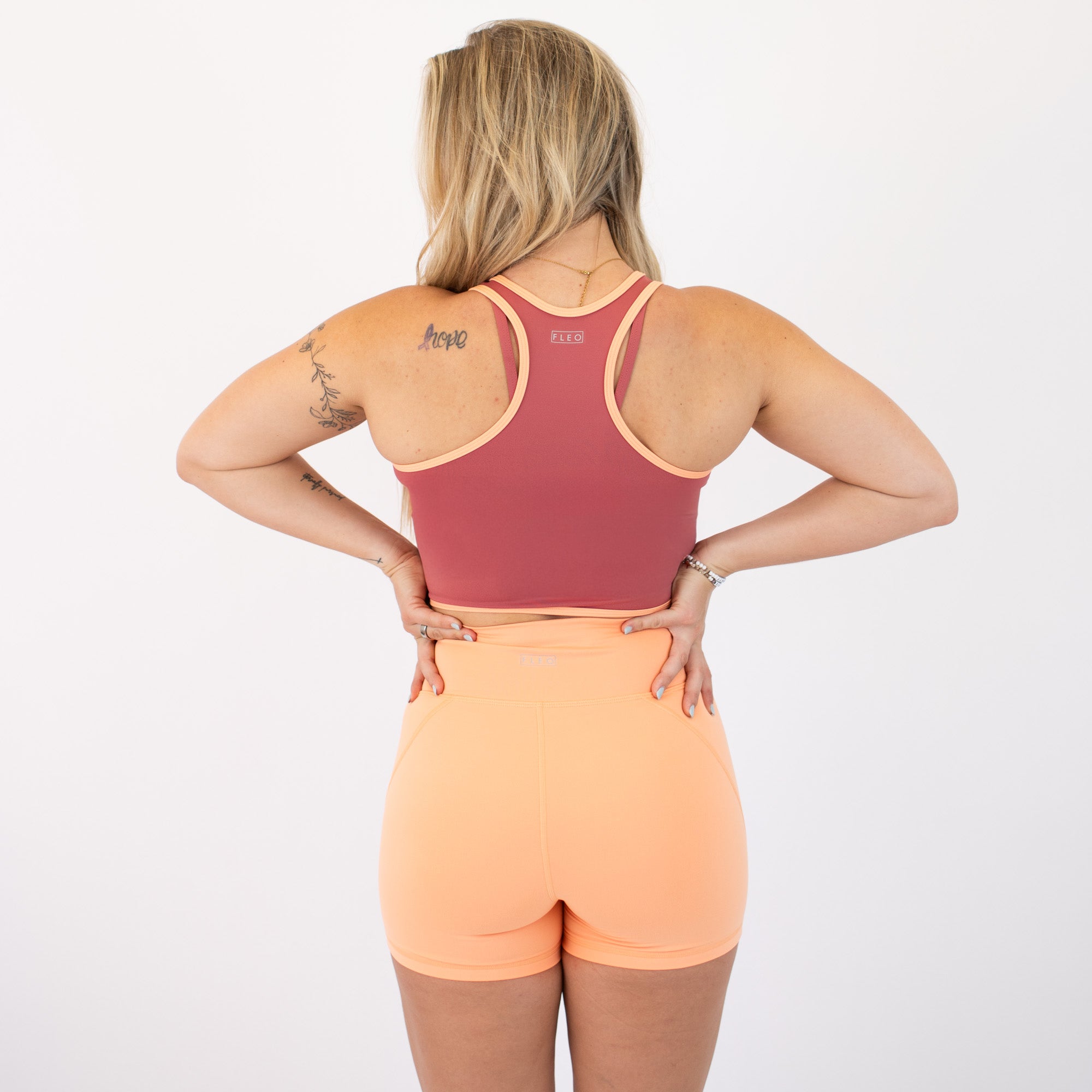 Sienna & Orange Cream Curve Crop Tank - Fitted