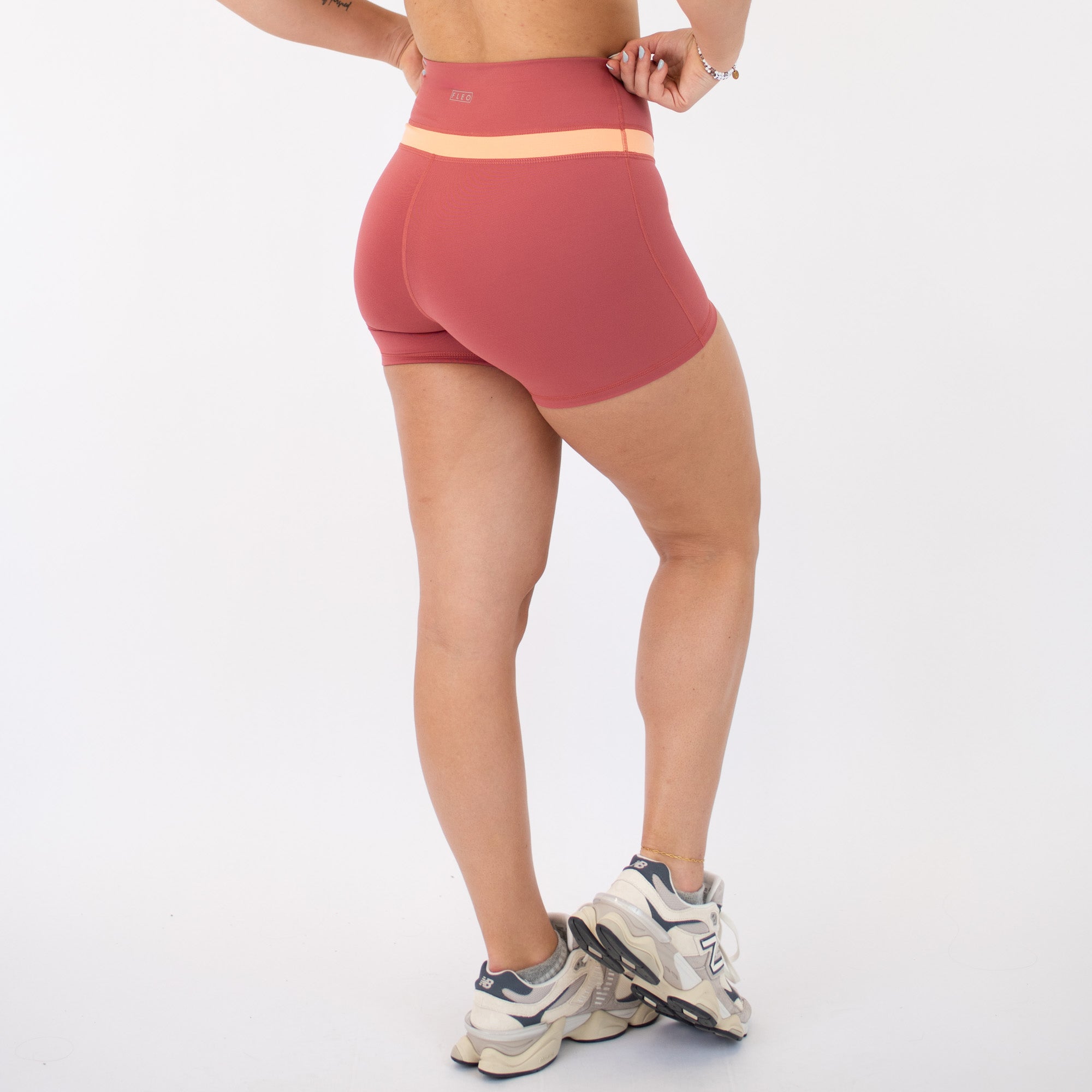 Sienna/Orange Cream Double Take Spandex Shorts