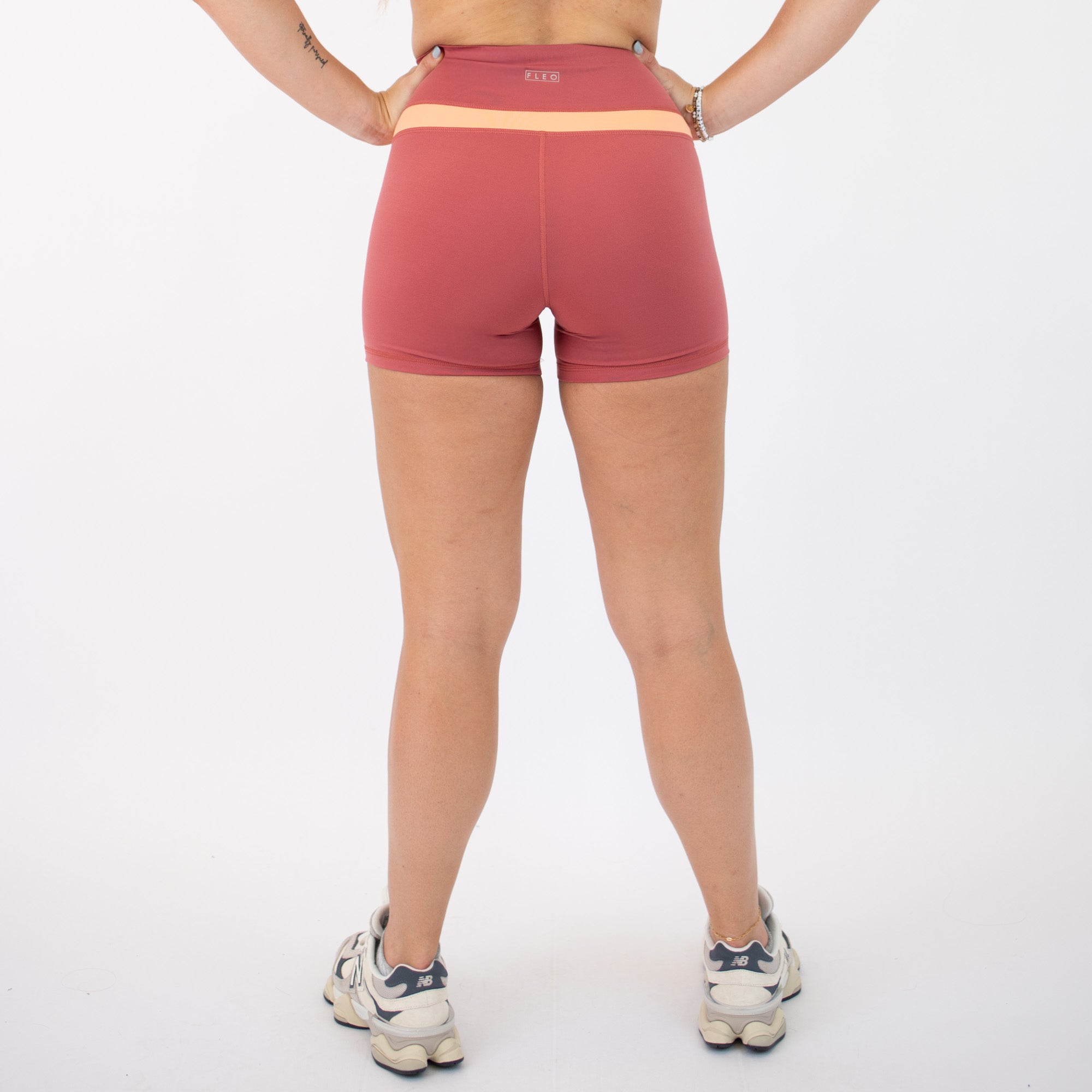 Sienna/Orange Cream Double Take Spandex Shorts