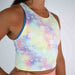 Daisy Sherbert High Neck V Back Crop Tank