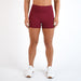 Deep Red No Front Seam High Rise Spandex Shorts