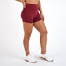 Deep Red No Front Seam High Rise Spandex Shorts