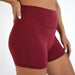 Deep Red No Front Seam High Rise Spandex Shorts