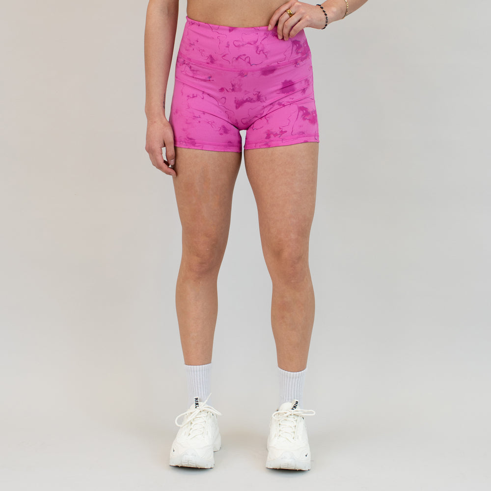 Electric Phlox No Front Seam High Rise Spandex Shorts