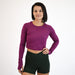 Heather Red Women's Long Sleeve Shirt - Cropped - Foundation