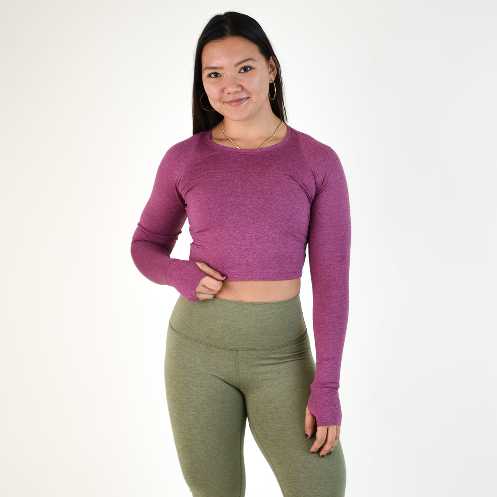 Heather Violet Women's Long Sleeve Shirt - Cropped - Foundation