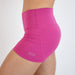 Fuchsia Red Mid Rise Contour Training Shorts For Women