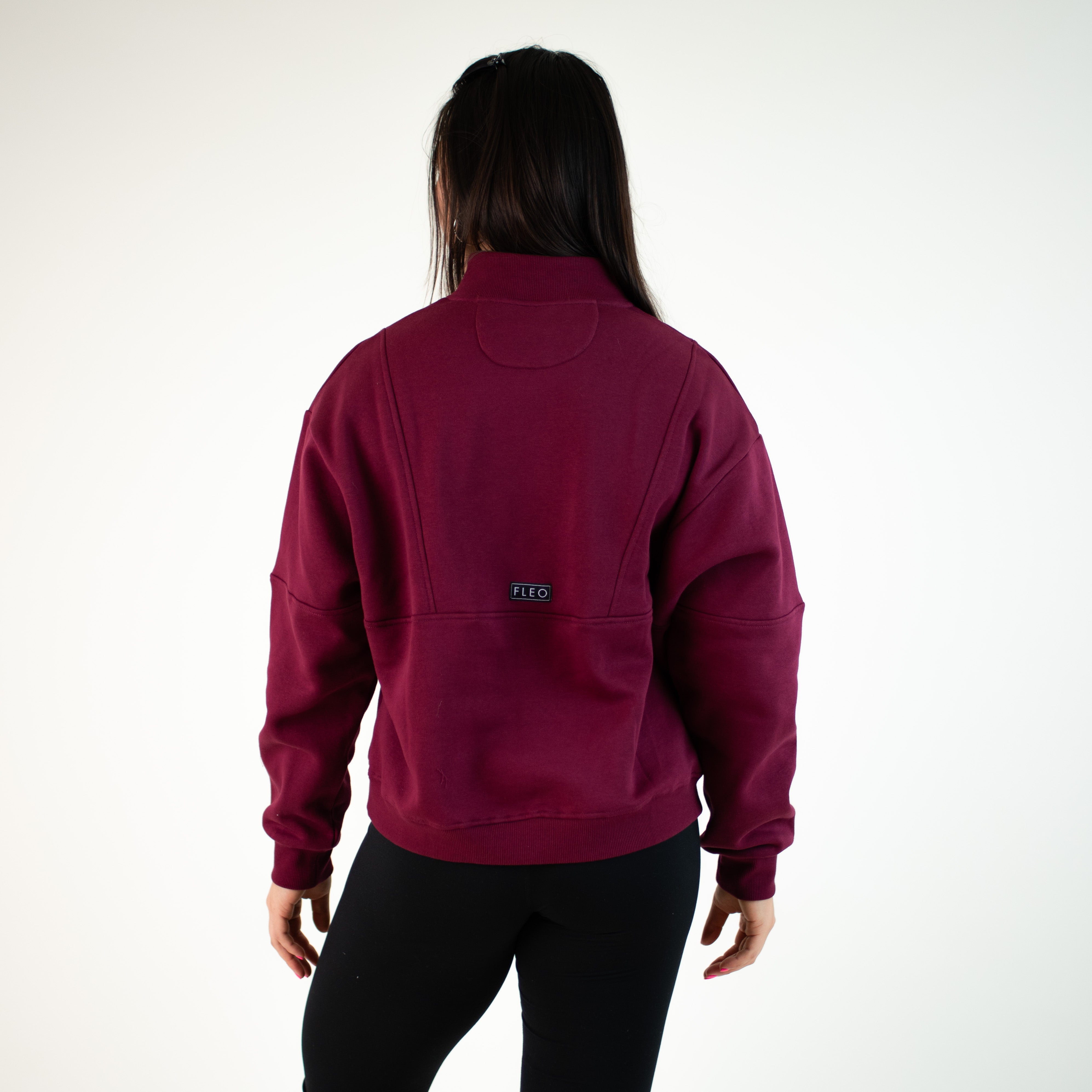 Maroon Fleece Half Zip