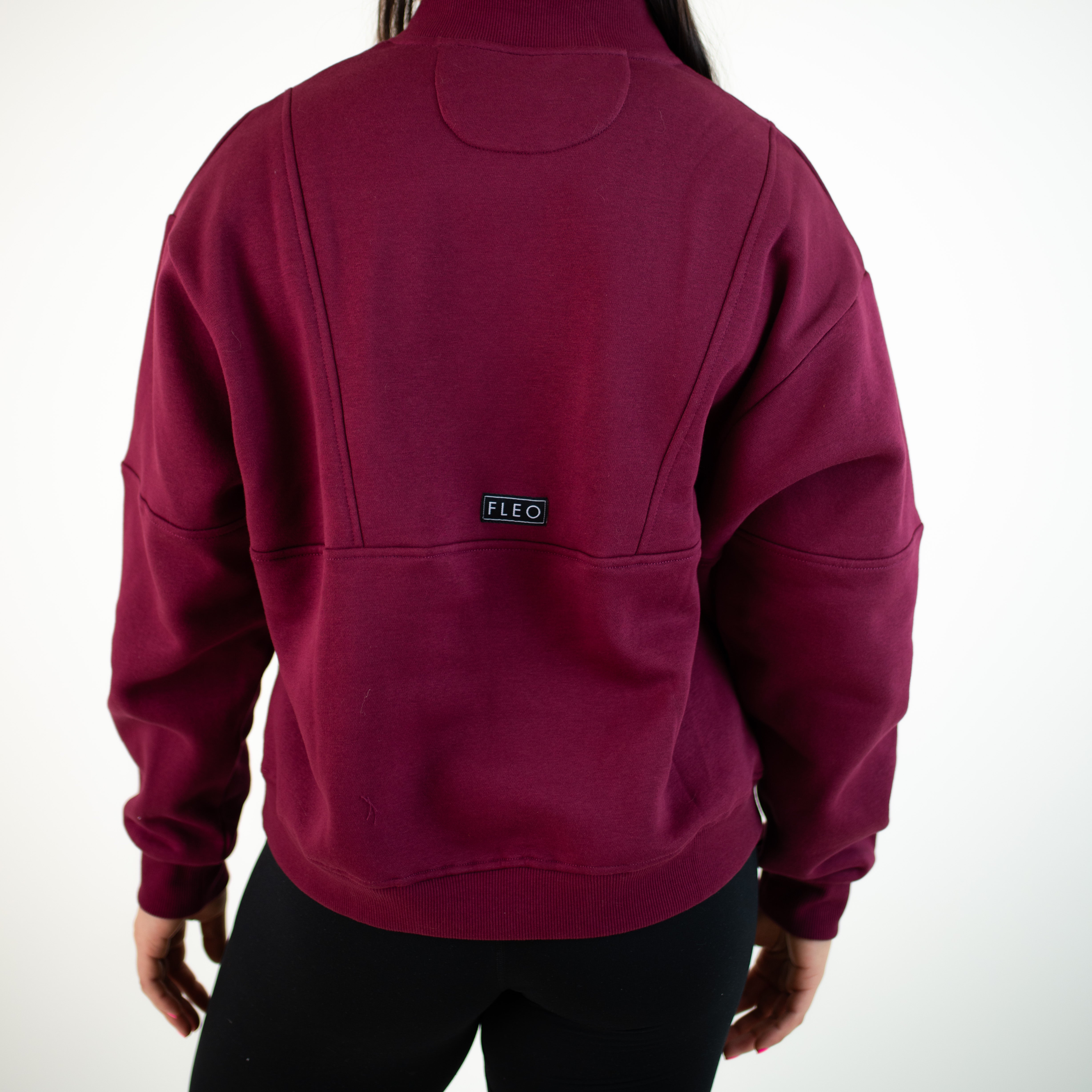 Maroon Fleece Half Zip