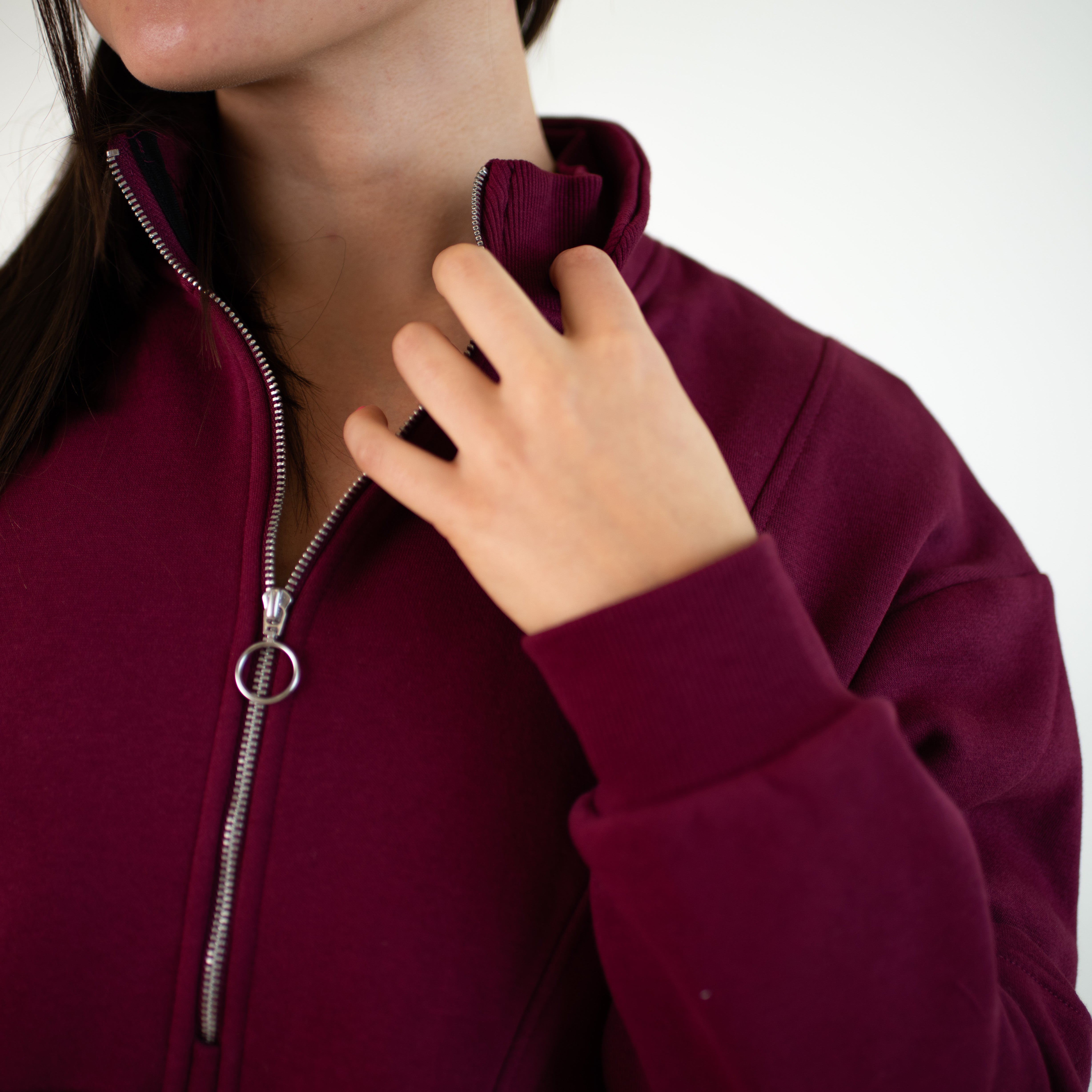 Maroon Fleece Half Zip