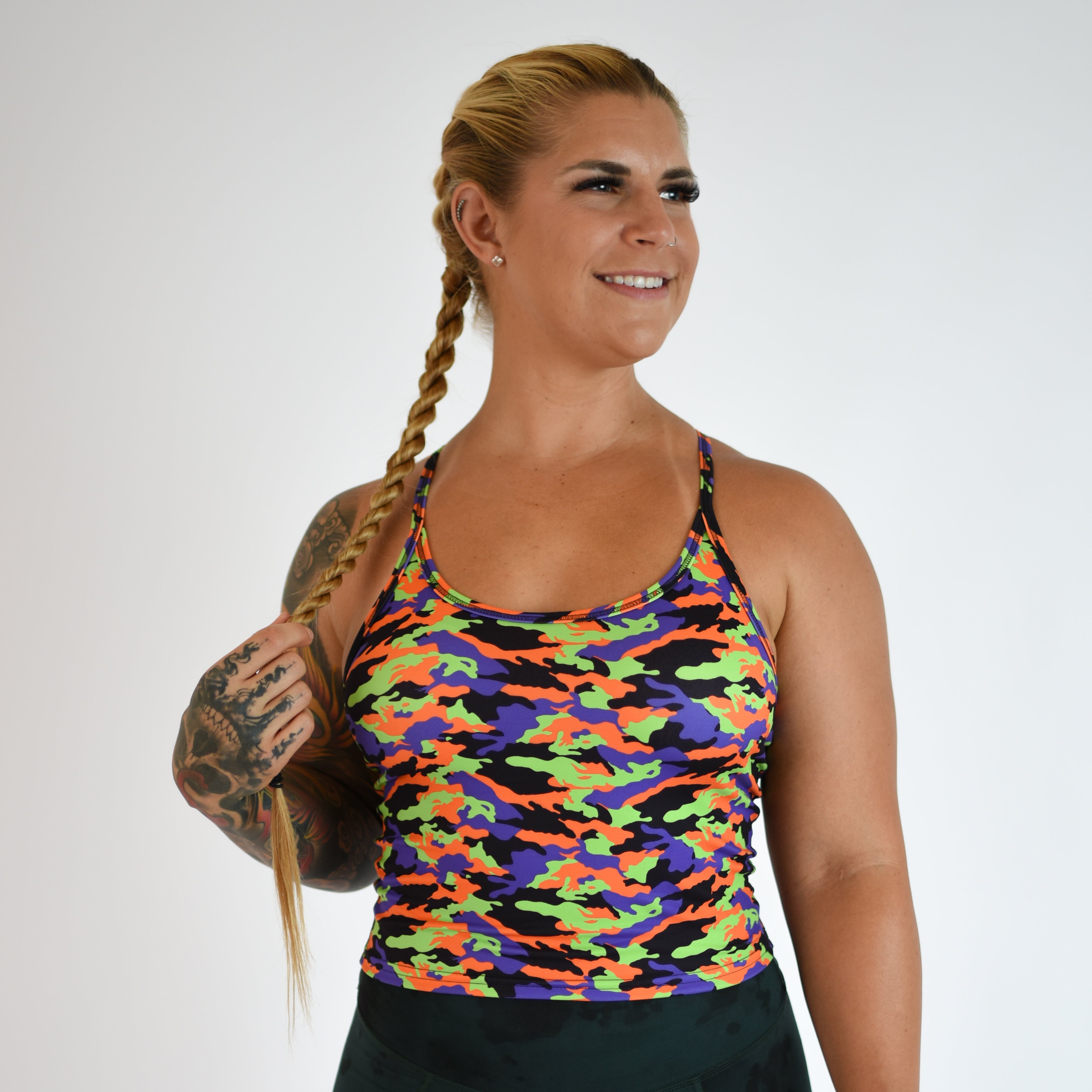 Halloween Spooky Camo Crop Tank - Switch Up