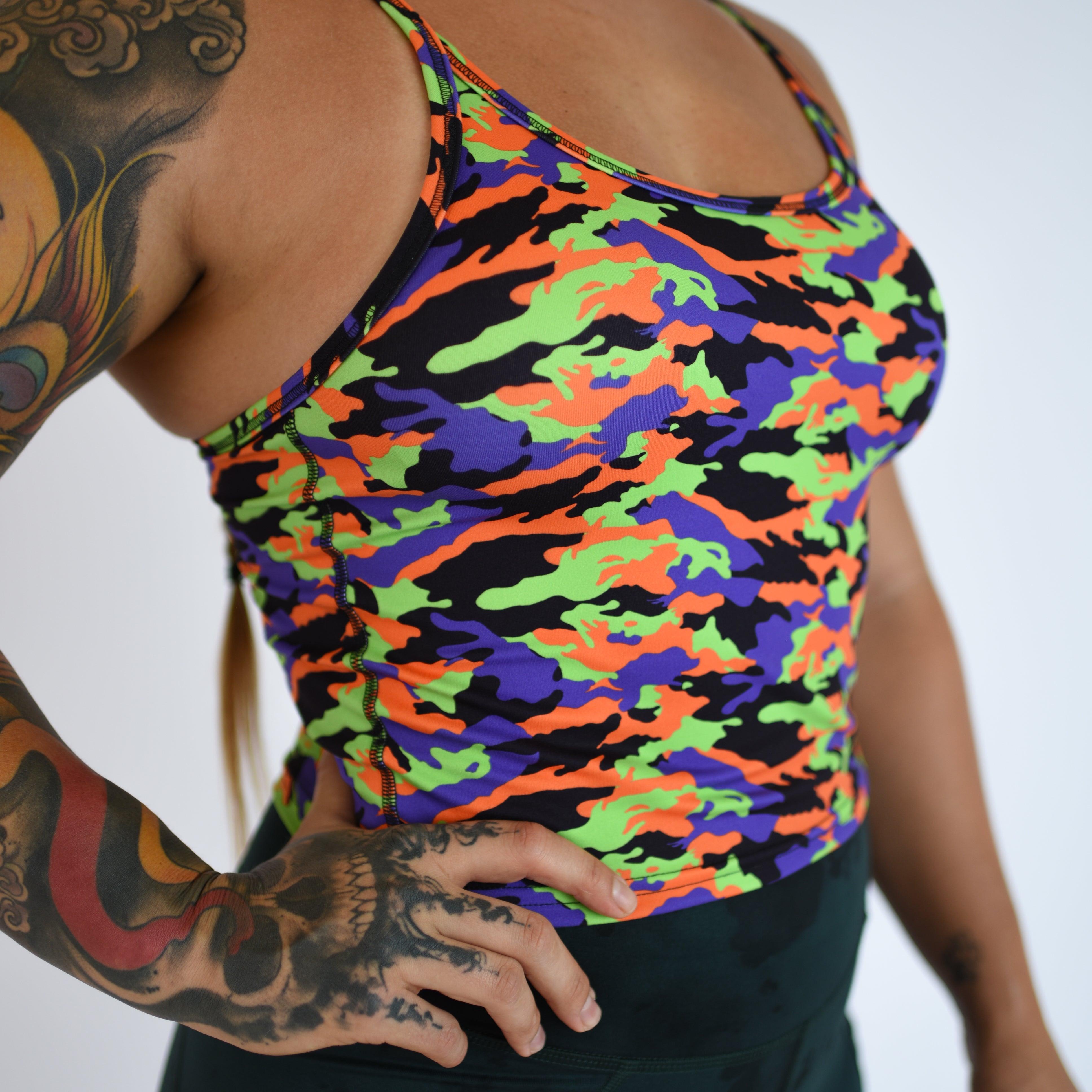 Halloween Spooky Camo Crop Tank - Switch Up