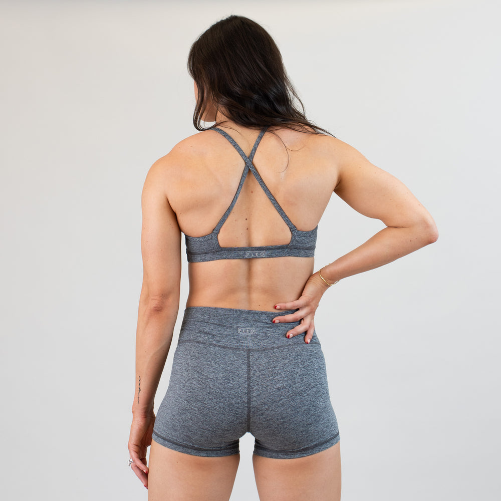 X Back Sports Bra - Heather Asphalt - Chloe