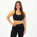 Black Leopard Sports Bra - Isla Scoop Neck