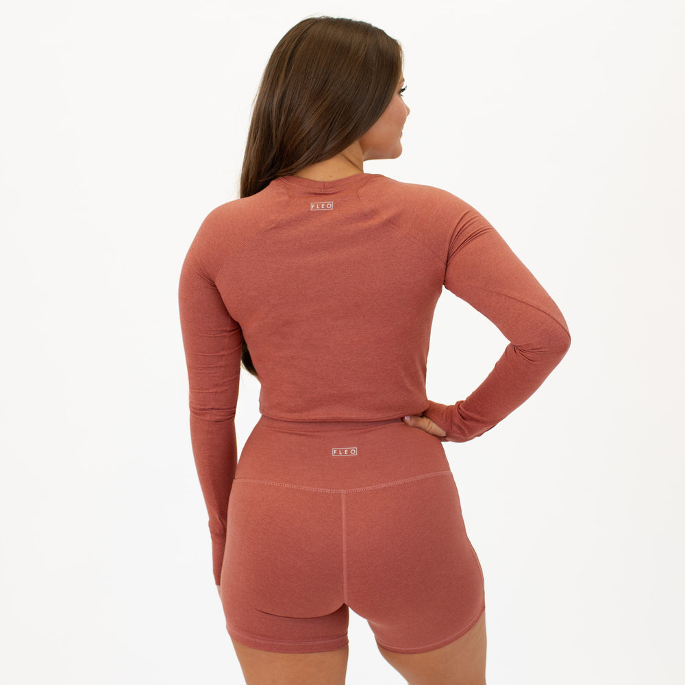 Heather Cedarwood Foundation Crop Long Sleeve