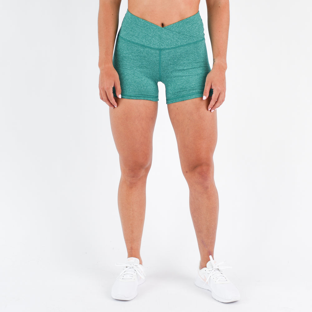 Heather Emerald High Rise Spandex Shorts