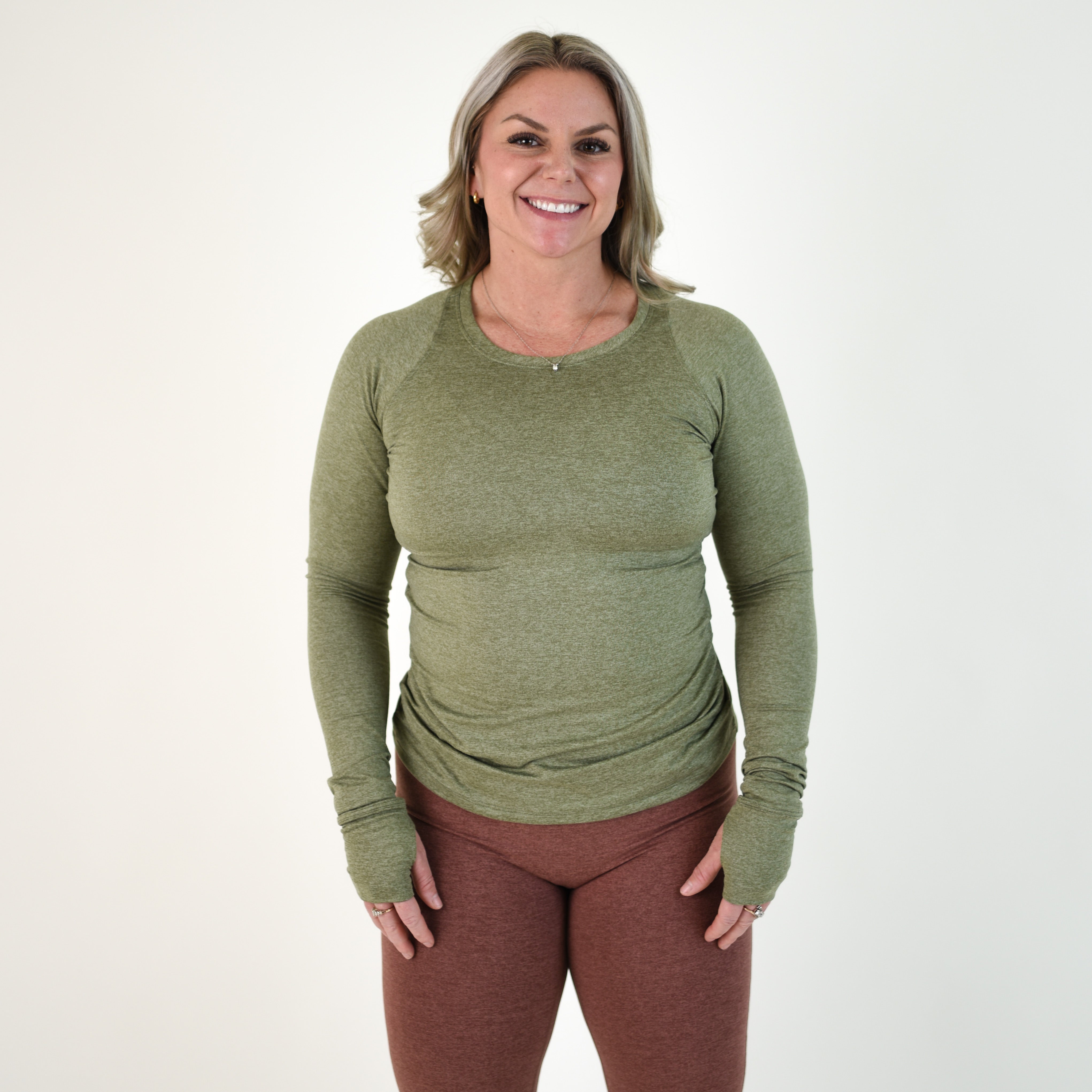 Heather Olive Women's Long Sleeve Shirt - Foundation