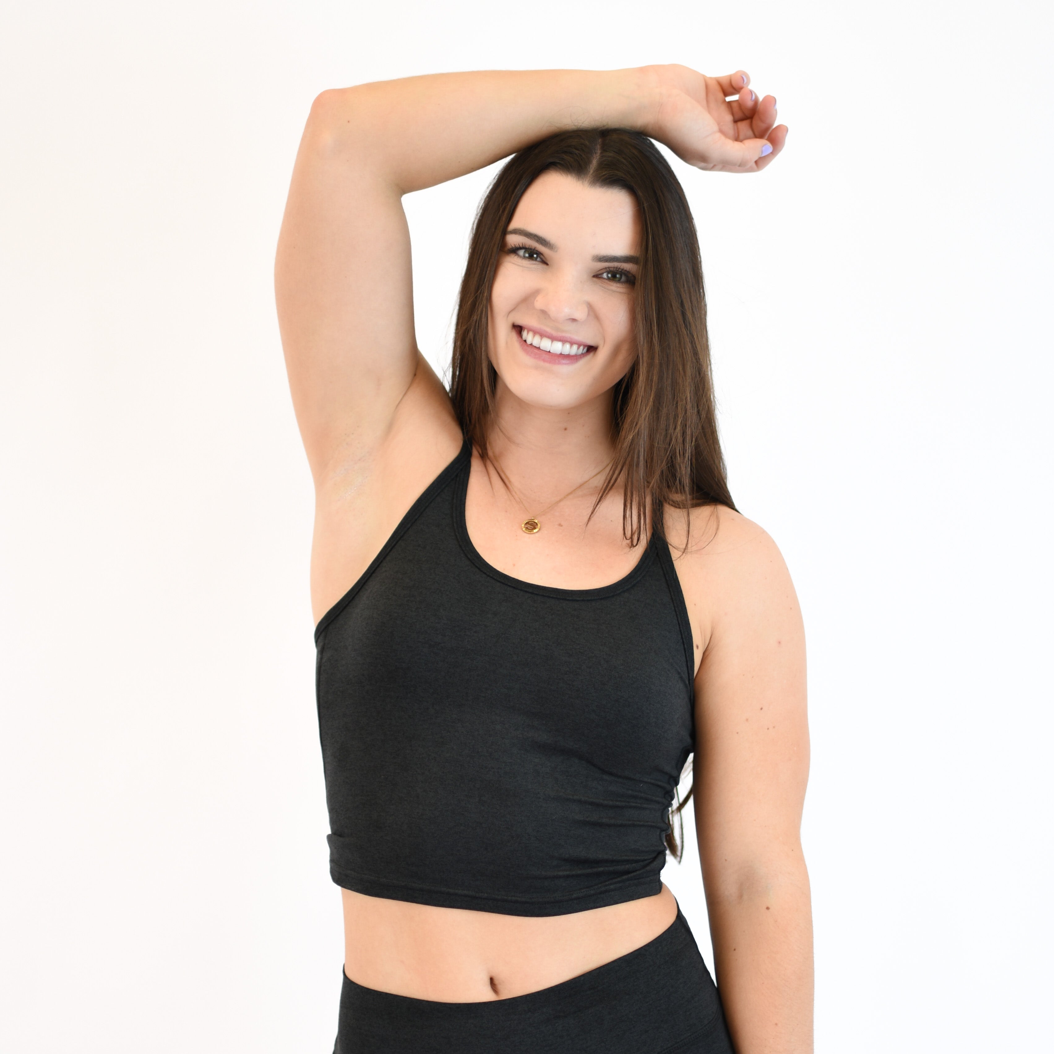 Heather Black Crop Tank - Switch Up