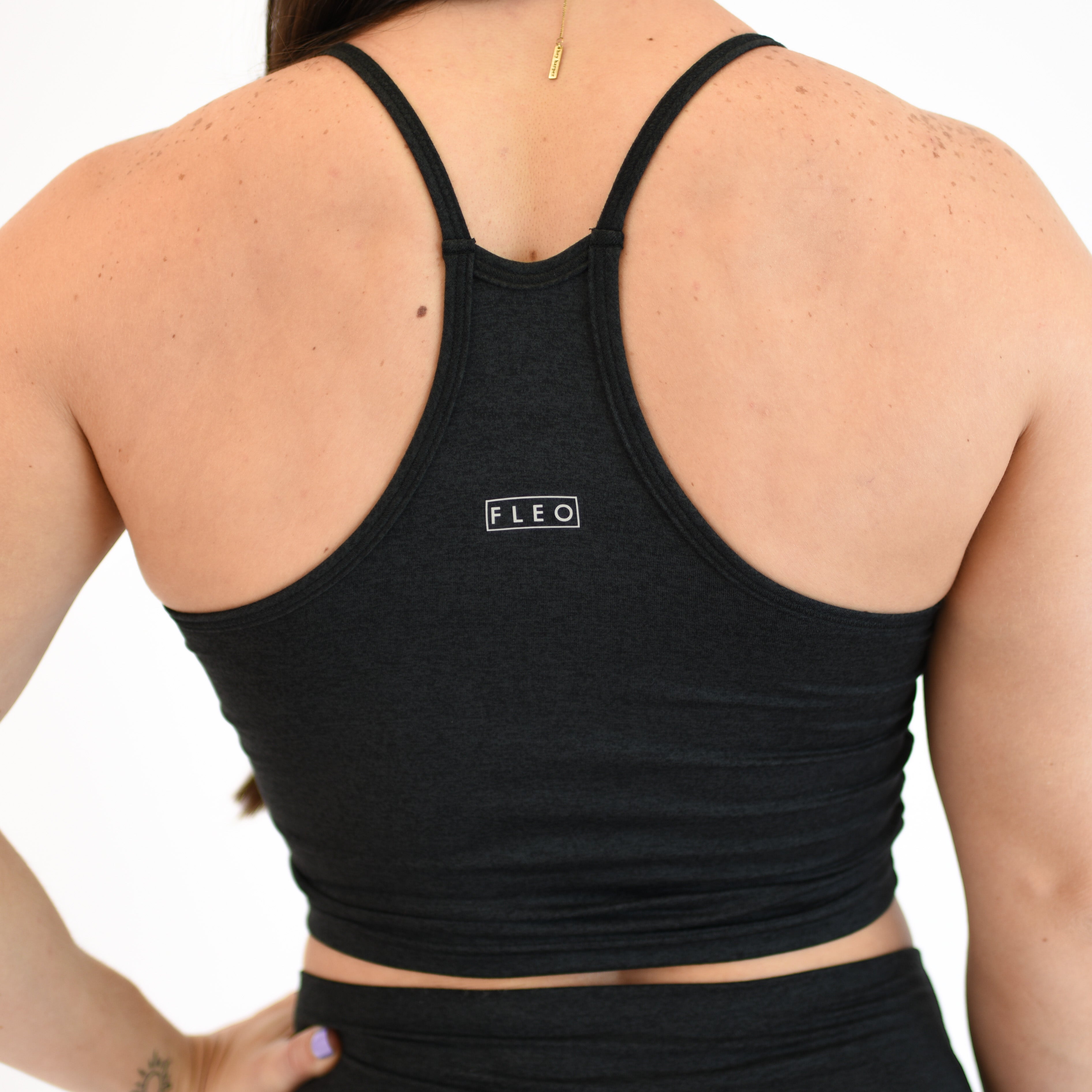 Heather Black Crop Tank - Switch Up