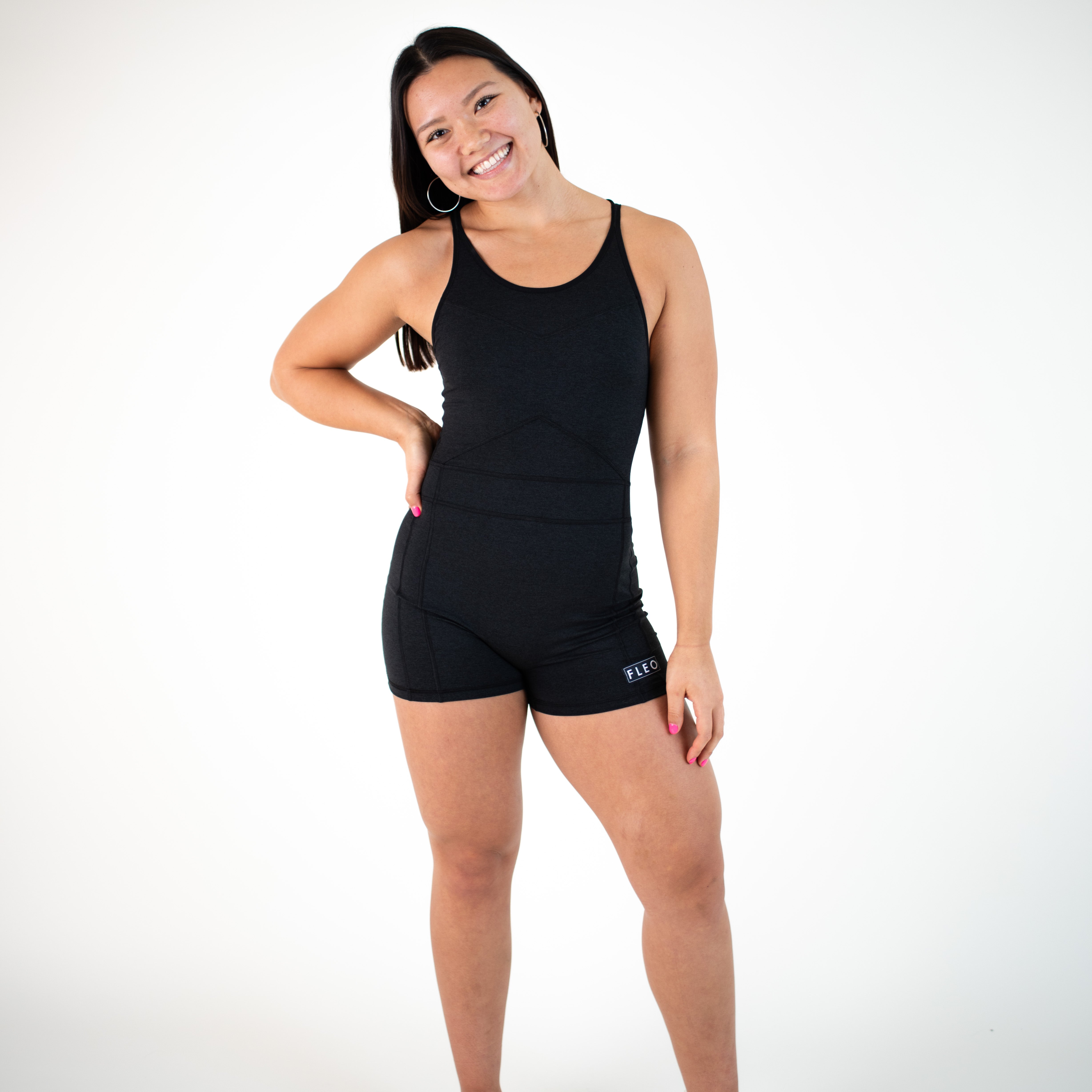 Women's Singlet in Black for Powerlifting and Olympic Lifting