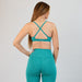 X Back Sports Bra - Heather Emerald - Chloe