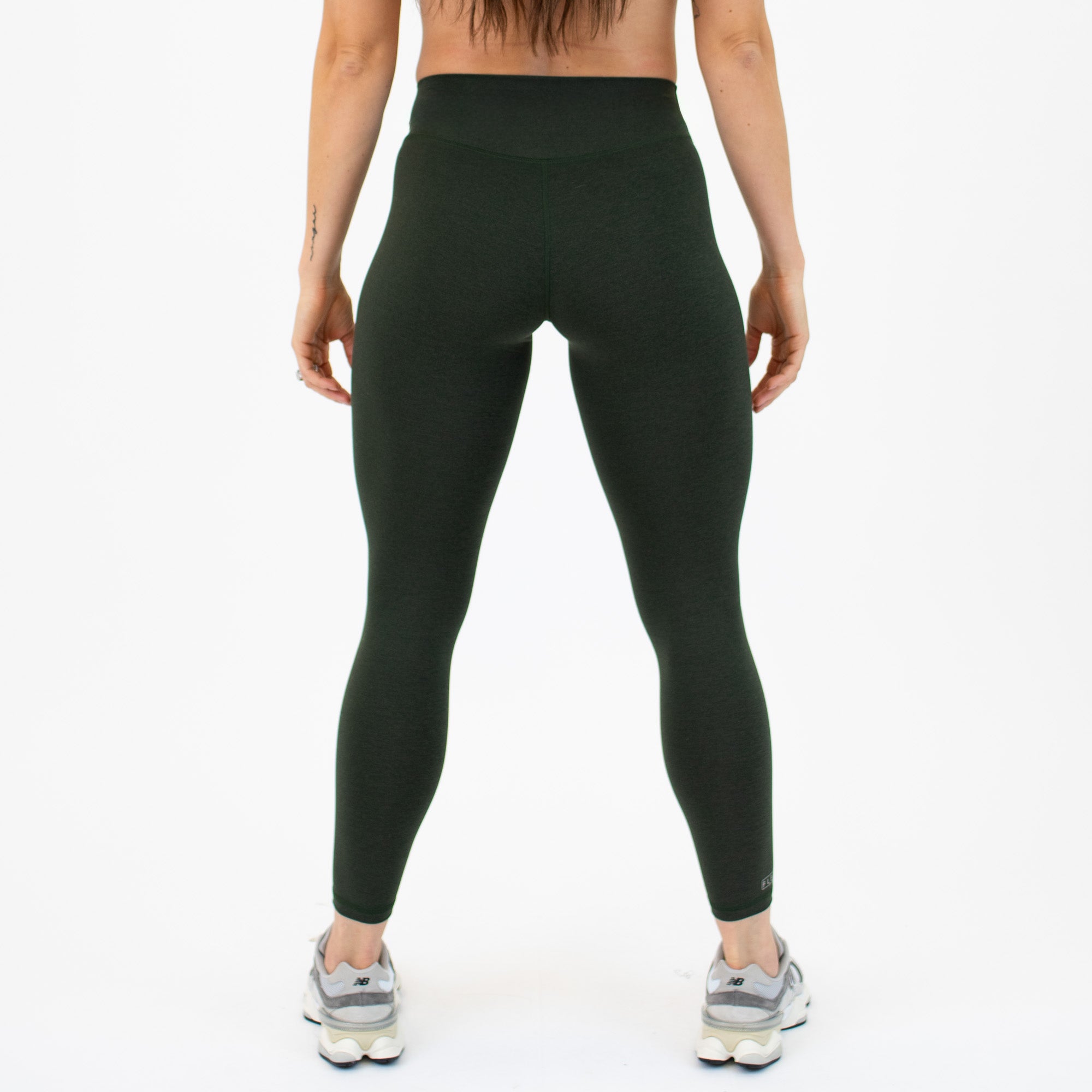 Heather Forest NIght Contoured Workout Legging - Go Go - Curved High Rise