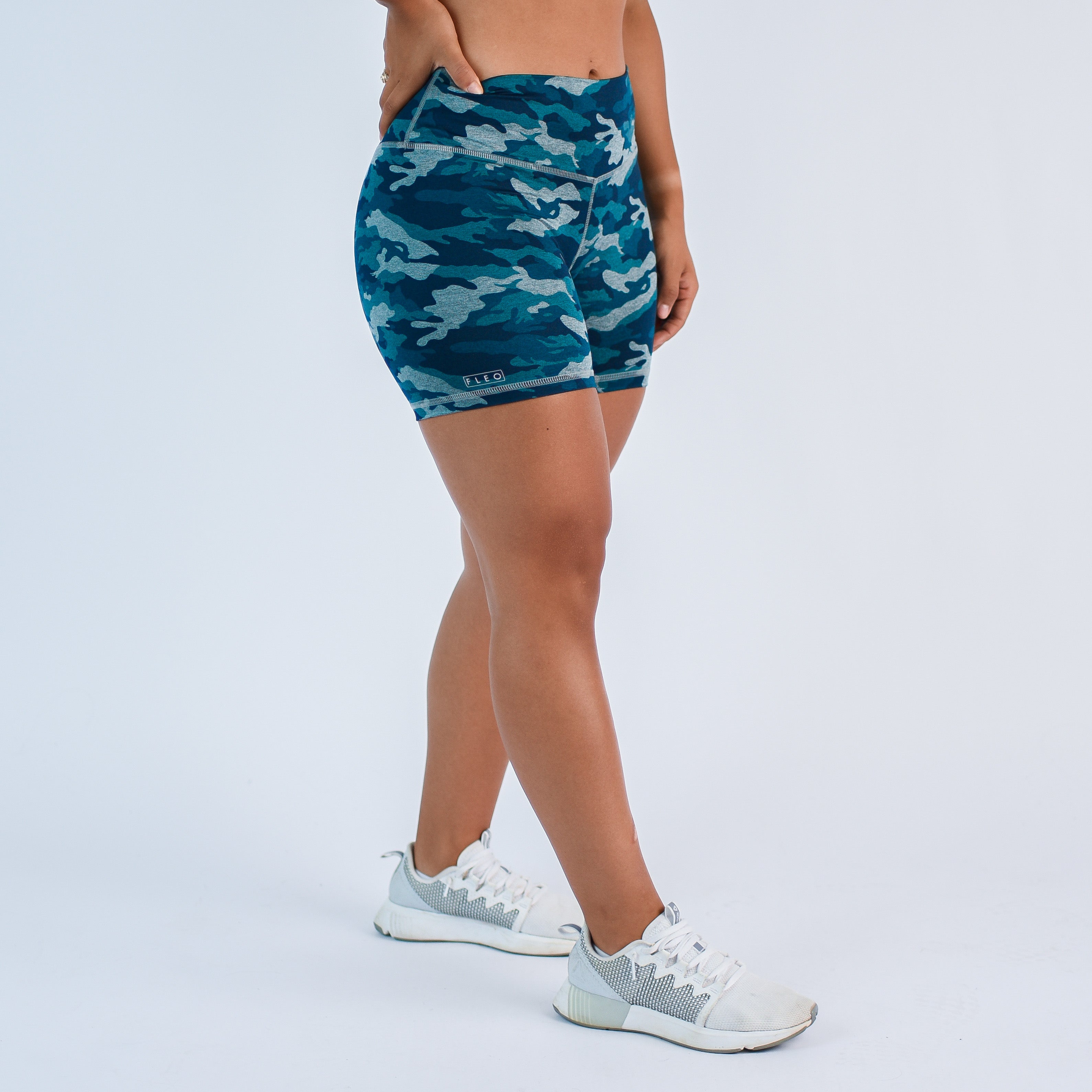 Heather Goblin Camo High Rise Spandex Shorts