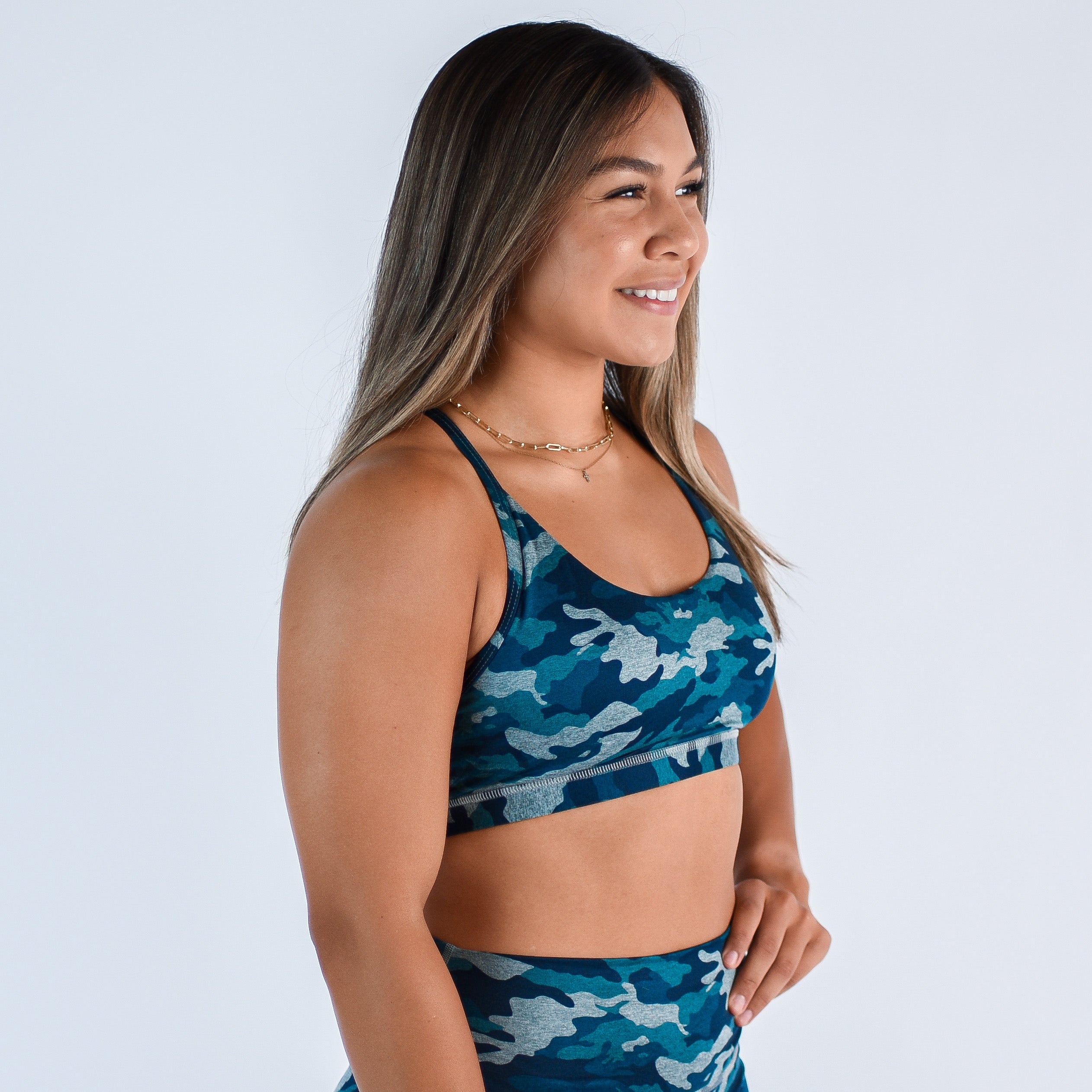 Heather Camo Racerback Sports Bra - Cami