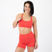 Racerback Sports Bra - Sage in Hibiscus Rib